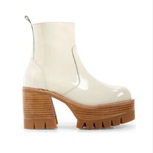 JEFFREY CAMPBELL QUAVO BOOTIES IN ICE CRINKLE PATENT